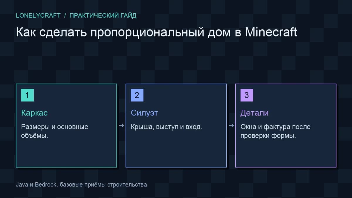 Схема: Каркас → Силуэт → Детали