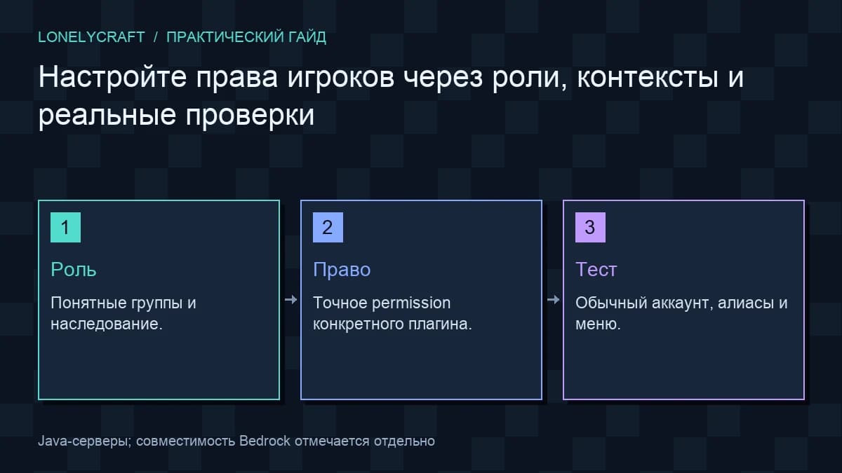Схема: Роль → Право → Тест