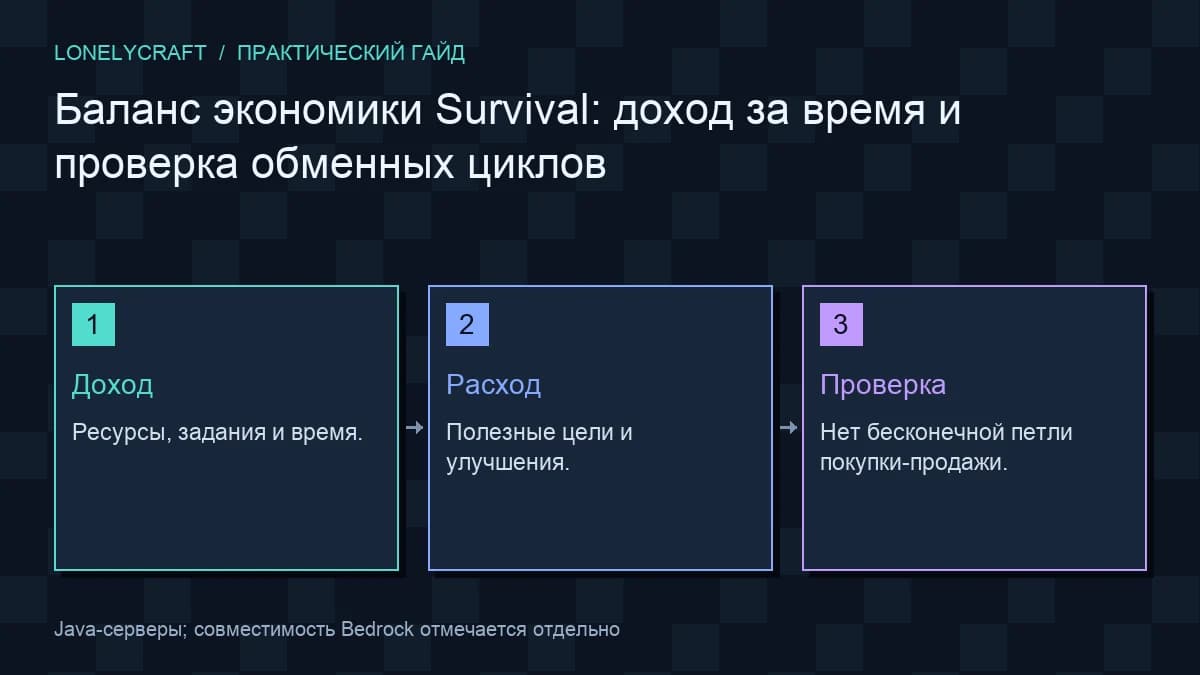 Схема: Доход → Расход → Проверка