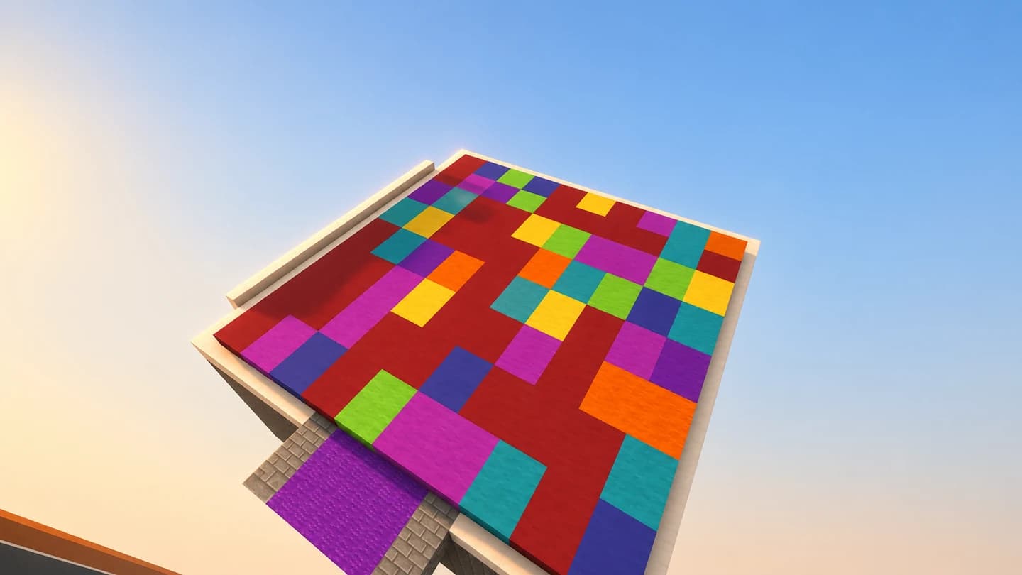 Цветные платформы арены Пикселя на Lonely Craft