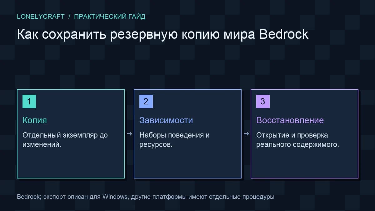 Схема: Копия → Зависимости → Восстановление