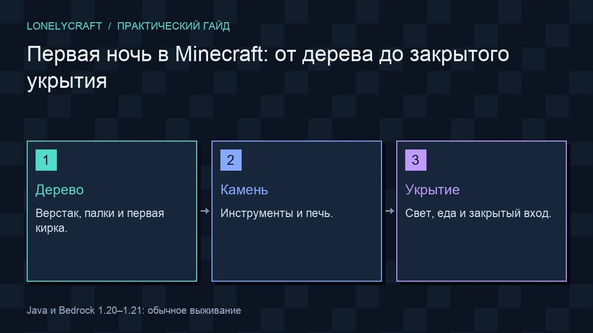 Схема: Дерево → Камень → Укрытие