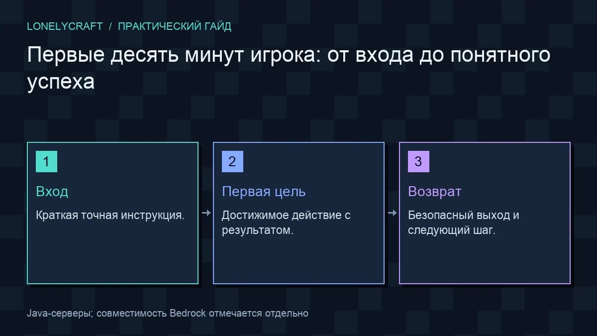 Схема: Вход → Первая цель → Возврат