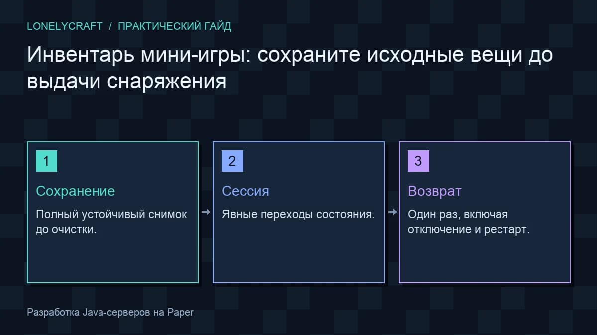 Схема: Сохранение → Сессия → Возврат
