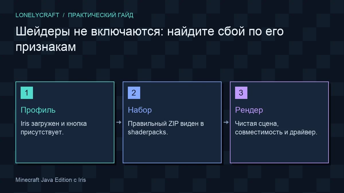 Схема диагностика шейдеров: Профиль, Набор, Рендер